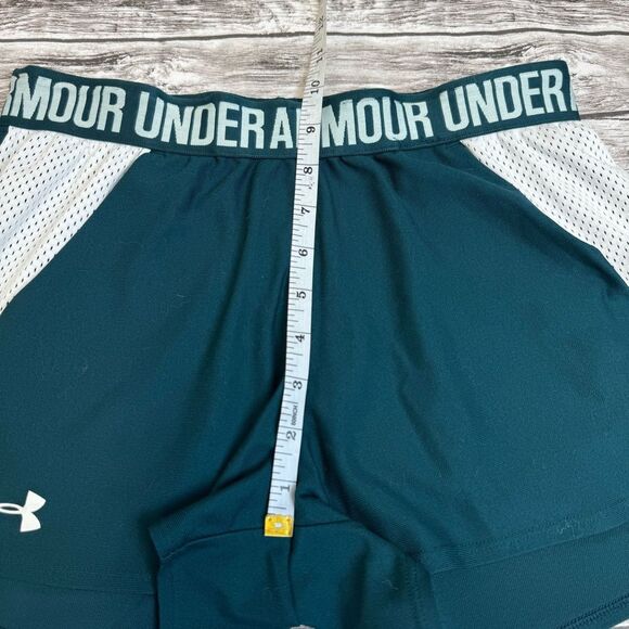 Under Armour Women's Loose Heatgear Athletic Short Shorts Teal White S SM Small - Picture 7 of 10